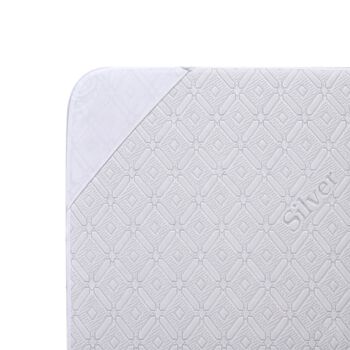 LIVMORE Silberbeschichteter Wasserdichter Matratzenschoner ca. 150 x 200 + 30 cm Wei&szlig;