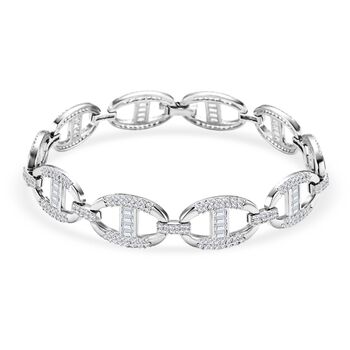 Wei&szlig;er Zirkonia Armband ca. 20 cm Nickelfreies Messing