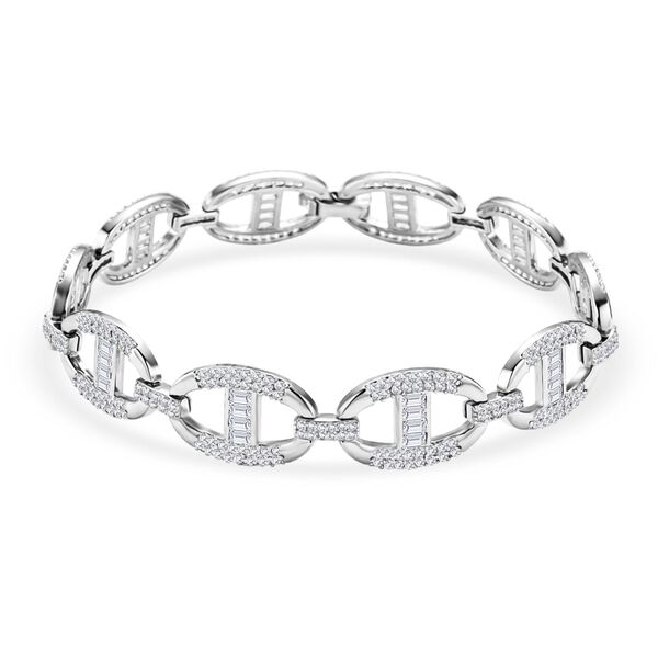 Wei&szlig;er Zirkonia Armband ca. 20 cm Nickelfreies Messing