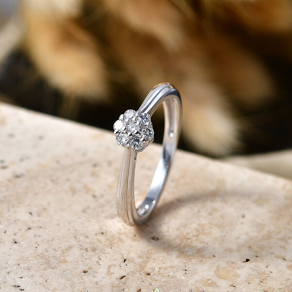 LUXURIANT SI-GH Labor Diamant Ring, 925 Silber rhodiniert - 0,20 ct. image number 1