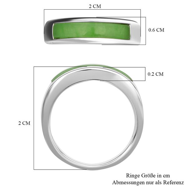 Gr&uuml;ner Jade Ring 925 Silber rhodiniert (Gr&ouml;&szlig;e 16.00) ca. 1.41 ct image number 7
