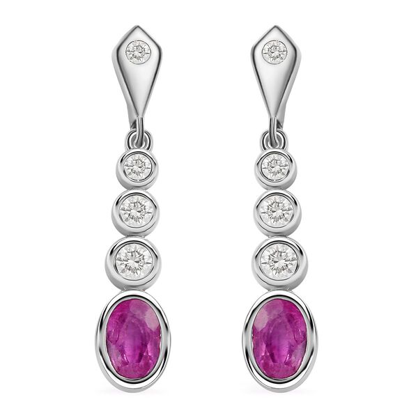 Ilakaka rosa Saphir und Zirkon-Ohrringe - 1,65 ct. image number 0