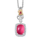 D'Joy Maulbeer Mondstein, Orissa Rose Granat Schmuckset ca. 50 cm 925 Silber rhodiniert, 925 Silber Rhodiniert und 750 Gelbgold Vermeil ca. 2,42 ct.