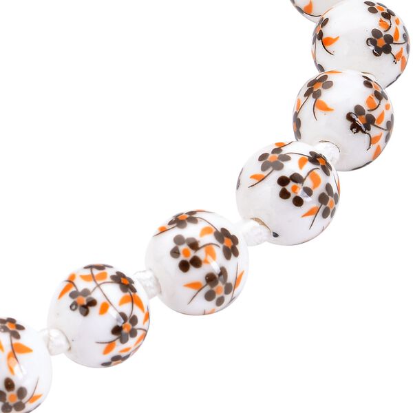 Keramik-Halskette, ca. 50 cm, silberfarben image number 3