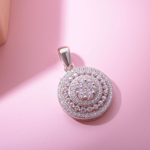 LUSTRO STELLA -Wei&szlig;er Zirkonia Anh&auml;nger 925 Silber rhodiniert image number 2