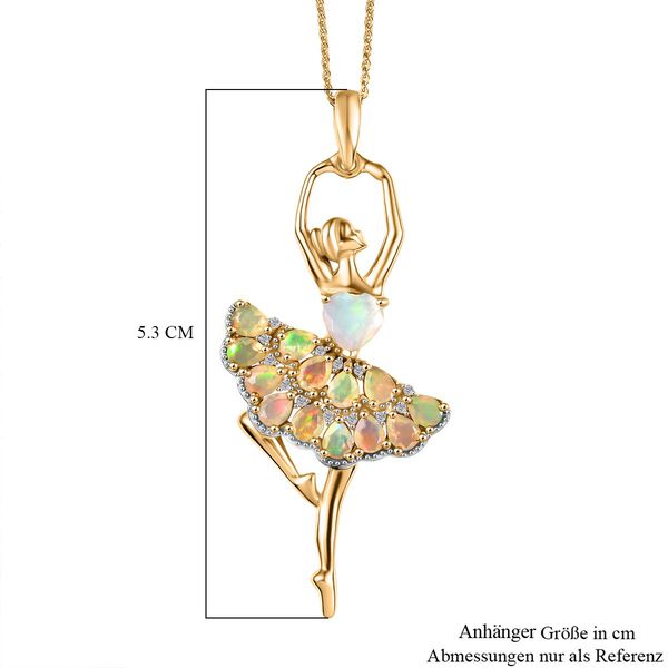 D'Joy AA nat&uuml;rlicher, &auml;thiopischer Welo Opal und Zirkon Anh&auml;nger mit 50cm Kette - 4,28 ct. image number 6