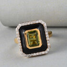 Natürlicher Peridot und Zirkon-Ring, 925 Silber vergoldet  ca. 1,68 ct image number 1
