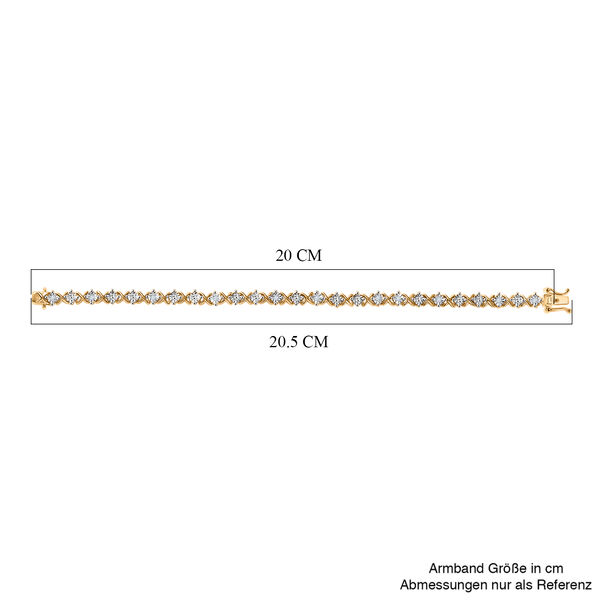EVER TRUE Weißer Diamant Armband ca. 19 cm Nickelfreies Messing, Gelbgoldfarben image number 4