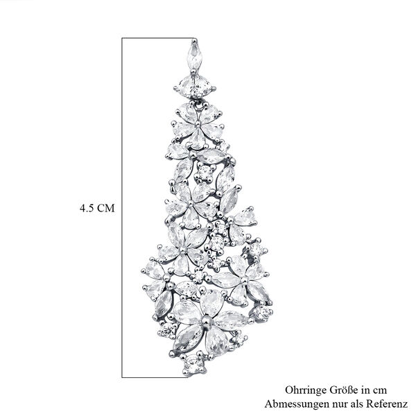 Lustro Stella - wei&szlig;e Zirkonia-Ohrringe, 925 Silber rhodiniert ca. 15,09 ct image number 4