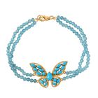 D’joy Sleeping Beauty Türkis, Apatit Armband ca. 19 cm 925 Silber 750 Gelb Vergoldet ca. 33.19 ct