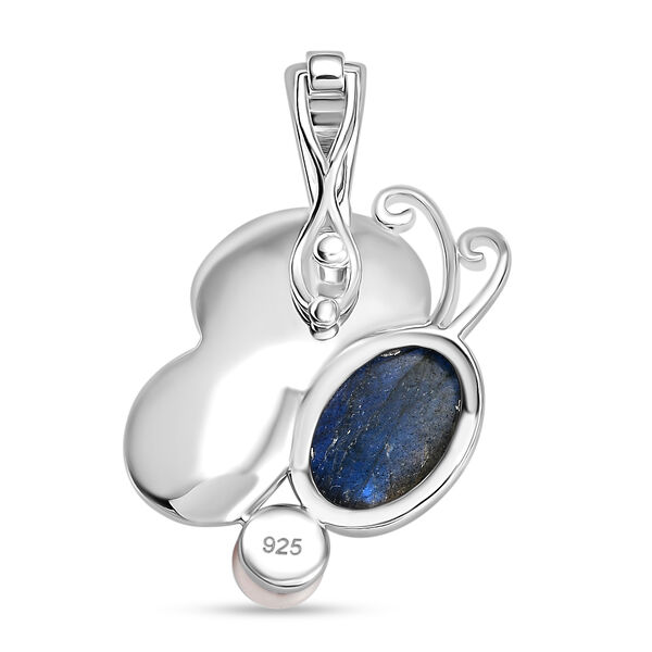 AAA Labradorit und Perlen Schmetterling Anhänger image number 5