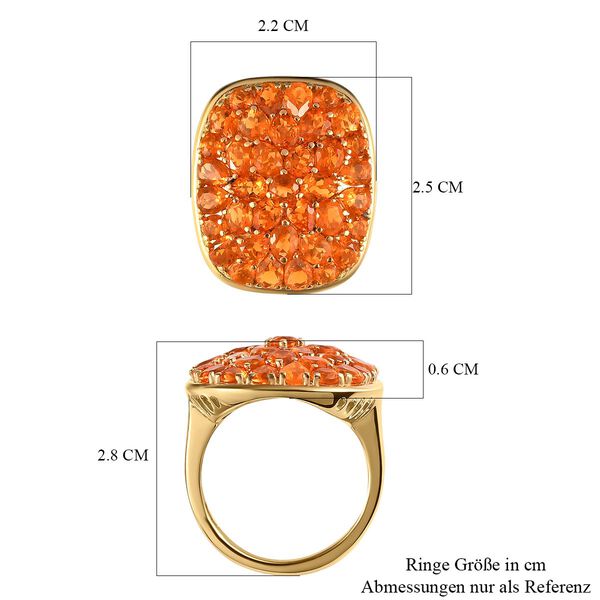 Salamanca Feueropal Ring, 925 Silber vergoldet (Gr&ouml;&szlig;e 17.00), ca. 3.65 ct image number 7