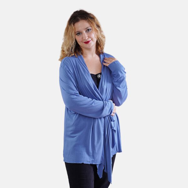 LA MAREY - Wasserfall Cardigan, L/XL, dunkelblau image number 4