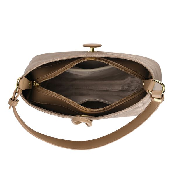 Crossbody Taschen Set 2 teilig mit Rei&szlig;verschlussfach und Innenfach 30 x 12 x 20 cm Grau image number 7