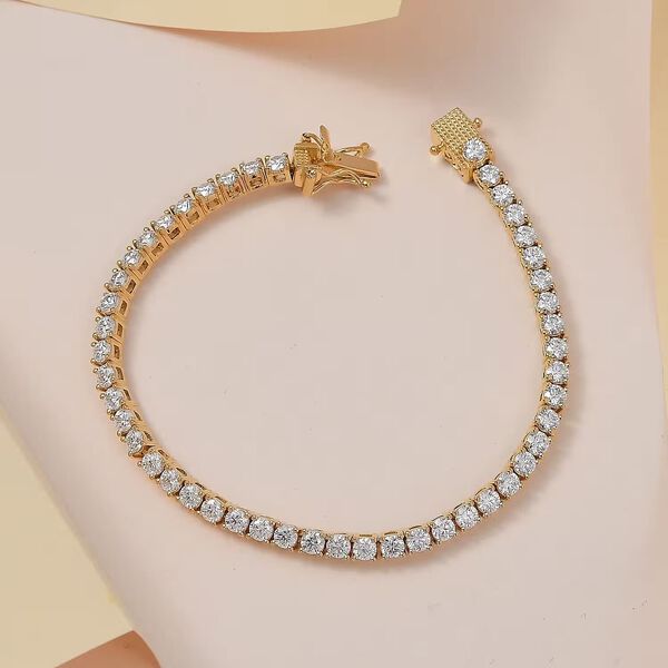 D'Joy Moissanit Armband ca. 20 cm 925 Silber Gelbgold Vermeil ca. 5.20 ct image number 5