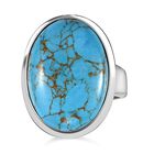 Blauer T&uuml;rkis Ring, Edelstahl (Gr&ouml;&szlig;e 16.00) ca. 16.65 ct