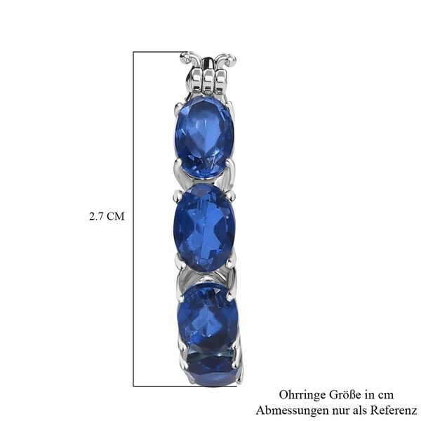 Ceylon Blau Quarz Triplette Ohrringe Nickelfreies Messing ca. 4.61 ct image number 5