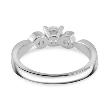 Moissanit Ring, 925 Silber rhodiniert - 0,72 ct.