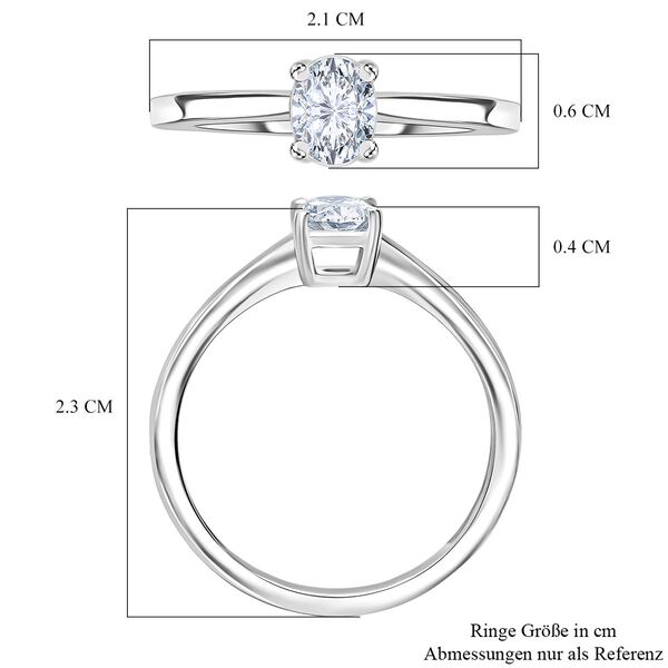 LUXURIANT SGL zertifizierter VS-EF Labor Ovalschliff Diamant Ring in 950 Platin - 0,50 ct. image number 4