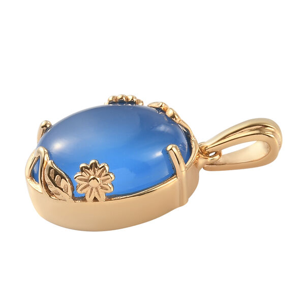 Blauer Onyx Anh&auml;nger 950 Kupfer Ionenbeschichtetes Gold Platin ca. 9,28 ct image number 4