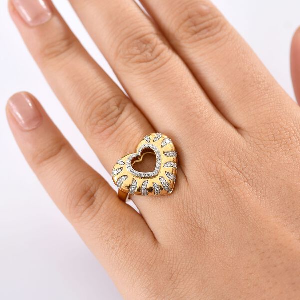 LUXURIANT SI Labor Diamant Ring, 925 Silber 750 Gelbgold Vermeil - 0,36 ct. image number 3