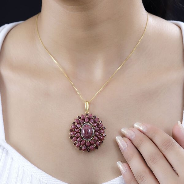 AA Thulit und roter Granat-Anhänger - 26,96 ct. image number 3