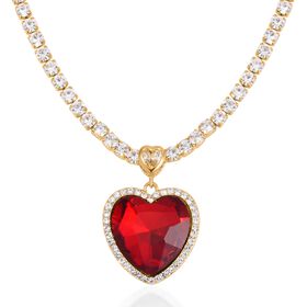 J Francis gefertigt mit SWAROVSKI- Rote und weiße Swarovski Kristall Halskette, 50cm