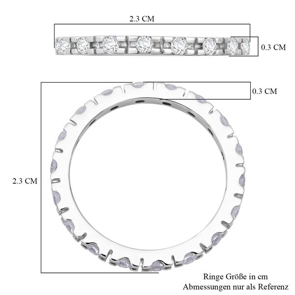 LUSTRO STELLA 2er-Set weiße Zirkonia Eternity Bandringe image number 6