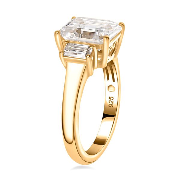 Moissanit Ring 925 Silber 750 Gelbgold Vermeil (Gr&ouml;&szlig;e 21.00) ca. 4,03 ct image number 3