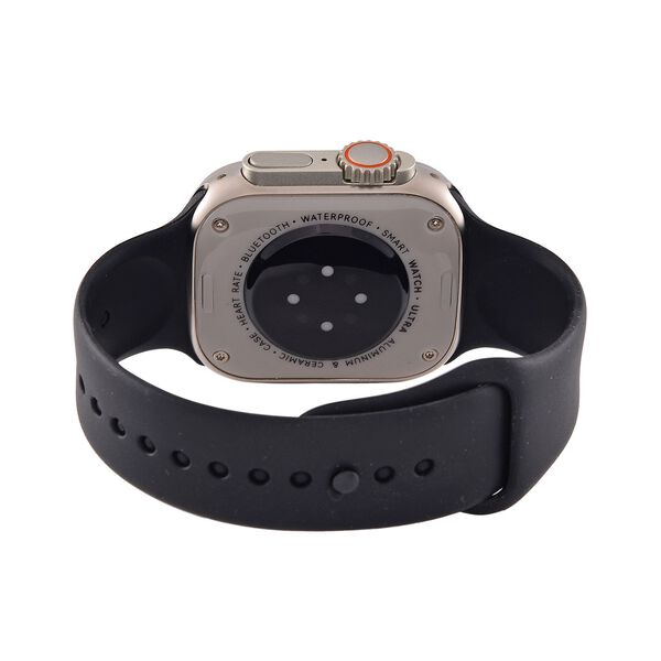 I20 Ultra 2 Max Suit - 10-in-1 Smartwatch-Komplettset mit Smartwatch, Gold-Drehkrone, Kopfhörern, Displayschutz, Ladekabel und 7 Wechselarmbändern, Silberfarben image number 4