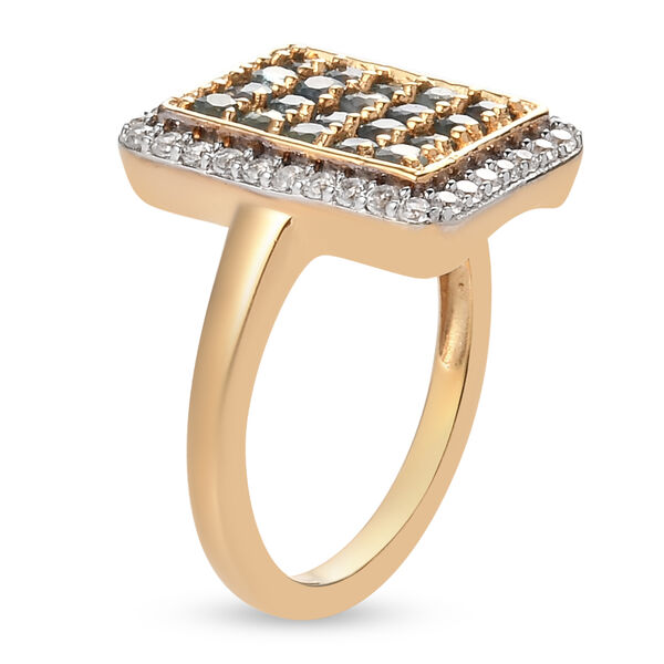 Alexandrit und Zirkon-Ring, 925 Silber Gelbgold Vermeil  ca. 1,39 ct image number 3