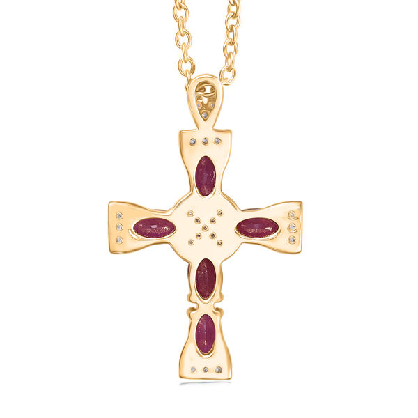 D'Joy afrikanischer Rubin und Zirkon Anh&auml;nger mit 50cm Kette - 2 ct. image number 5