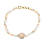 D'Joy AA Natürlicher, äthiopischer Welo Opal Armband ca. 18 cm 925 Silber 750 Gelbgold Vermeil ca. 14.66 ct