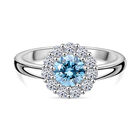 Luxuriant Diamond - Lab Grown Blauer Diamant, Lab Grown Diamant SI-GH Ring 925 Silber platiniert (Größe 21.00) ca. 1.00 ct