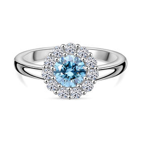 LUXURIANT DIAMOND- SI blauer und weißer Labor Diamant Ring - 1 ct.