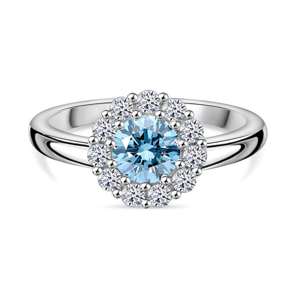 LUXURIANT SI blauer und wei&szlig;er Labor Diamant Ring - 1 ct.