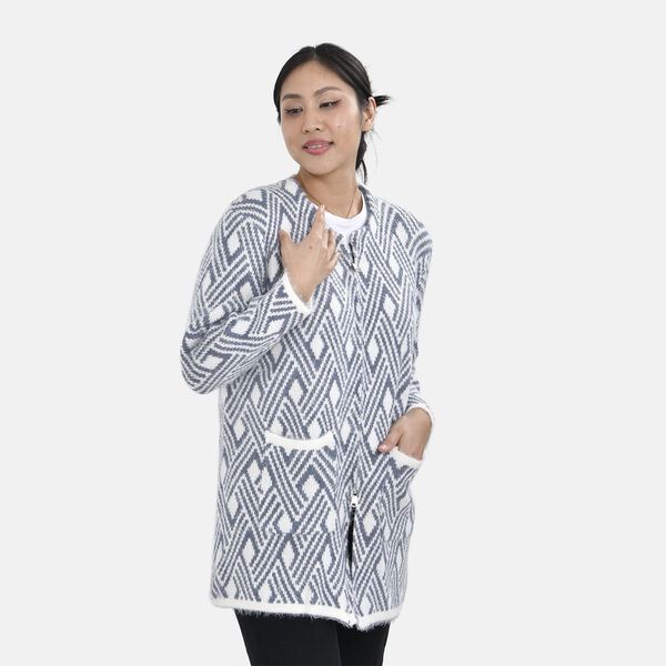 Unisize Cardigan, blau weiß gestreift image number 5