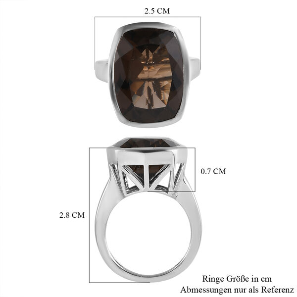 Rauchquarz-Ring, 925 Silber platiniert  ca. 13,18 ct image number 7