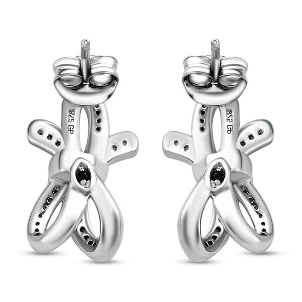 GP Ribbon Kollektion - Wei&szlig;e Diamant und Kanchanaburi blaue Saphir-Ohrringe - image number 5