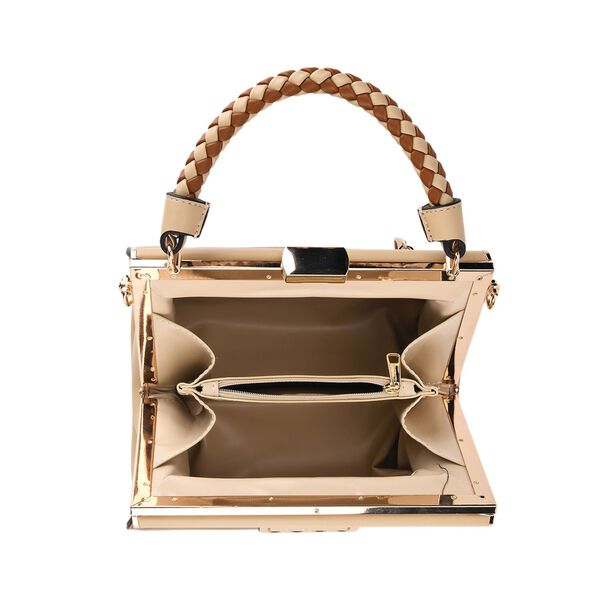 "Life style Color:Beige with brown /Profile:Set of 2 PU Crossbody Bag with wallet wall(exterior): PU  Lining(interior): polyester Pockets(exterior):clasp-1,zipped-1; Pockets(interior):zipped-2,slid-1 Pockets(exterior):clasp-1 Pockets(interior):card slot-6 image number 5