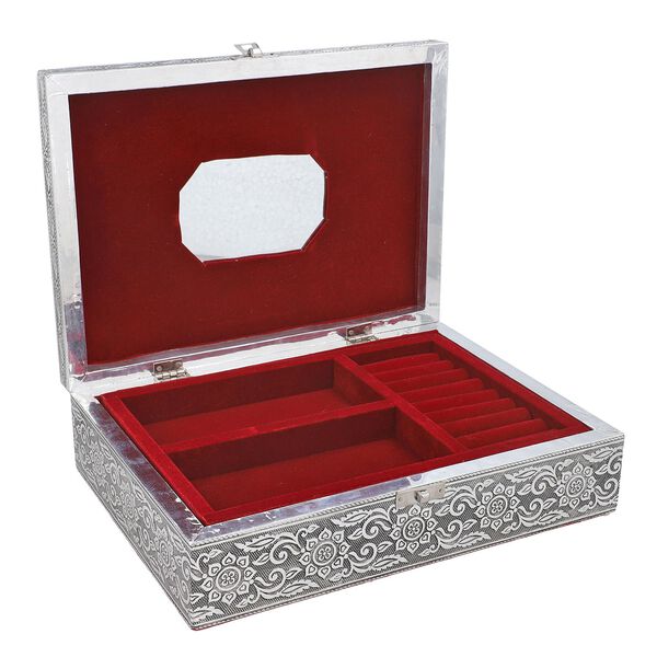 Schmuckk&auml;stchen aus Holz mit Aluminiumbeschlag, Pferde-Verzierung, Silber image number 5