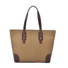 Echtleder Modische, geräumige Kontrastfarbene Tasche mit Verschluss, Größe: 33x13x29 cm, Khaki
