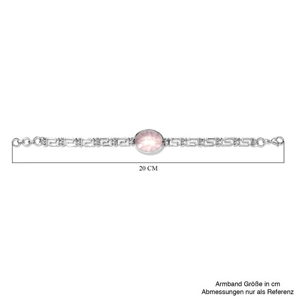 Rosa Quarz Armband ca. 19 cm Messing platiniert ca. 19,79 ct image number 5