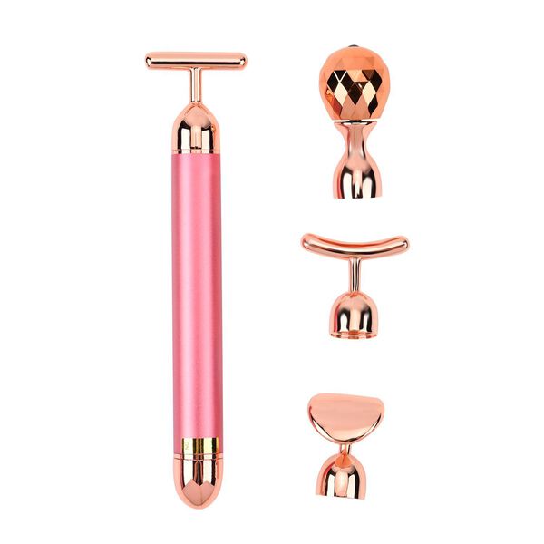 4-in-1 Gesichtsroller-Massager, Ros&eacute;gold
