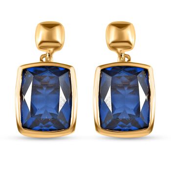 Ceylon Farbe Quarz Ohrringe 925 Silber vergoldet ca. 6.58 ct