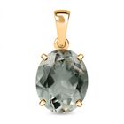 Prasiolith Anhänger, 925 Silber vergoldet ca. 3.37 ct