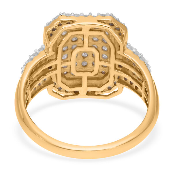 Wei&szlig;er Diamant Ring, 925 Silber Gelbgold Vermeil, (Gr&ouml;&szlig;e 18.00) ca. 1.00 ct image number 5