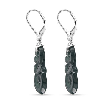 D'Joy Nat&uuml;rlicher Olmek Jadeit Ohrringe 925 Silber Rhodiniert ca. 10,00 ct.