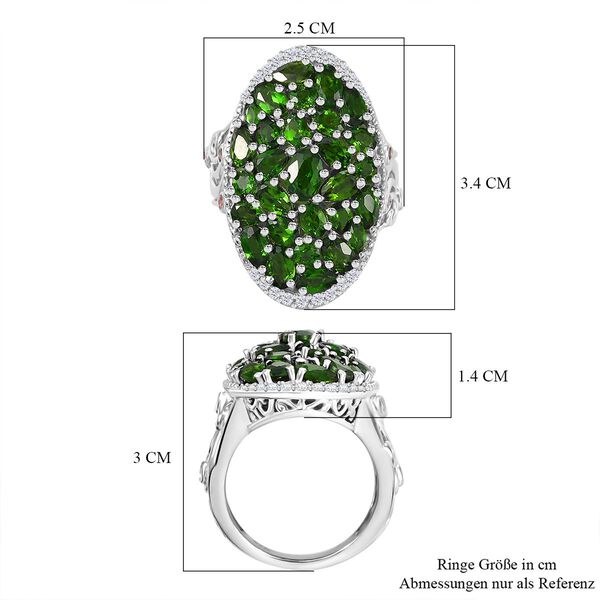 Natürlicher Chromdiopsid, rosa Turmalin und Zirkon-Ring - 6,64 ct. image number 7