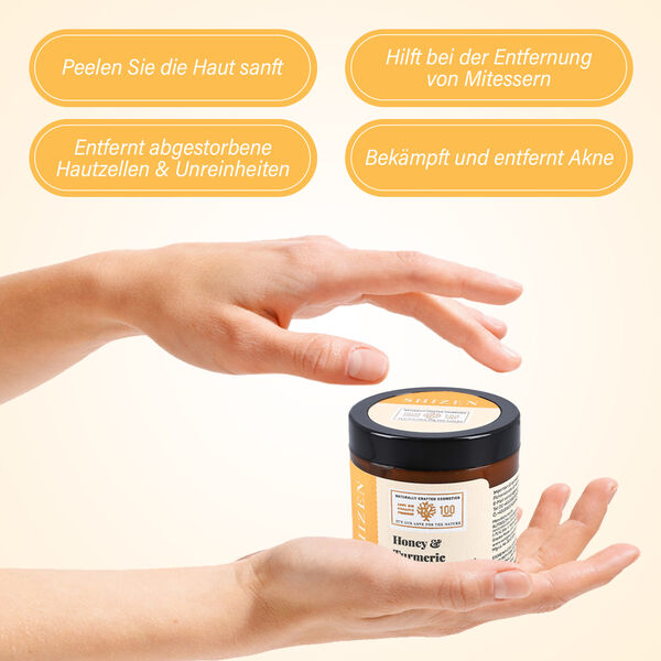 SHIZEN Honig und Kurkuma Ubtan Gesichtsmaske, 100g image number 7